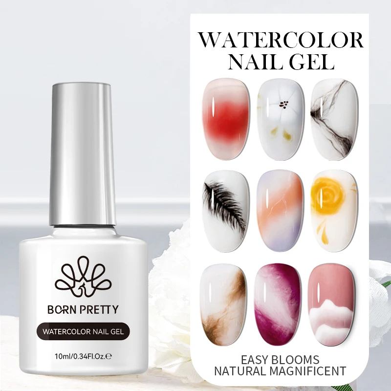 BORN PRETTY 10ml Clear Bloom Gel Nail Polish UV/LED Blossoming Soak Off Marvel Gel Glue For Spreading Effect Marble Gel 2