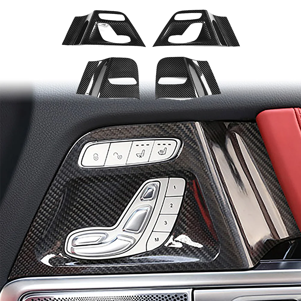 

Dry Carbon Fibre door seat adjustment switch panel decorate Sticker For Benz For brabus G63 G500 2019-2020 G class W464 Chassis