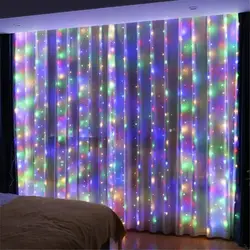 LED Curtain String Lights with Remote Control - USB - Powered Fairy Garland for Home and Bedroom Decoration (Multicolor)