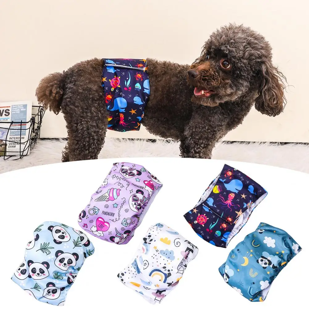 Pet Physiological Pants Adjustable Pet Pants Adjustable Washable Leak-proof Male Dog Diaper with Fastener Tape