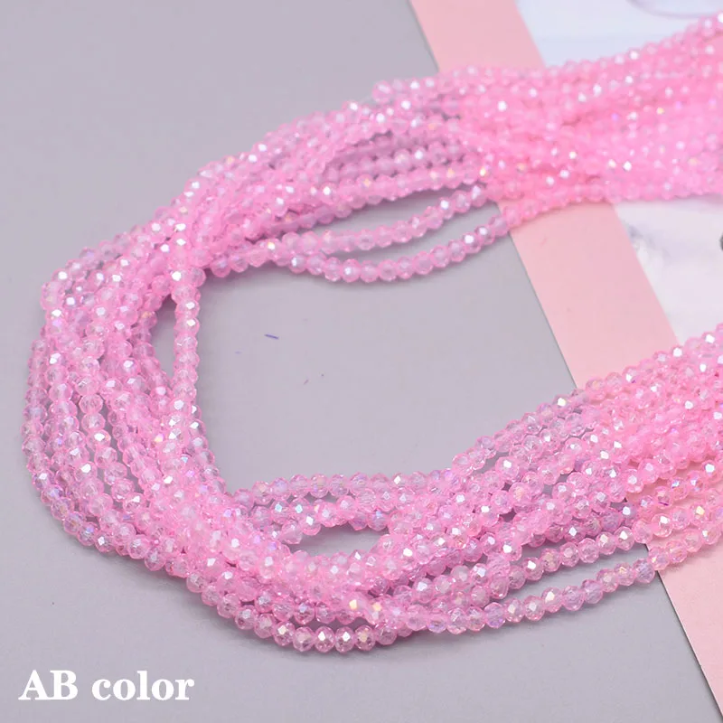 Rose Red Faceted Rondelle Glass Spacer Beads