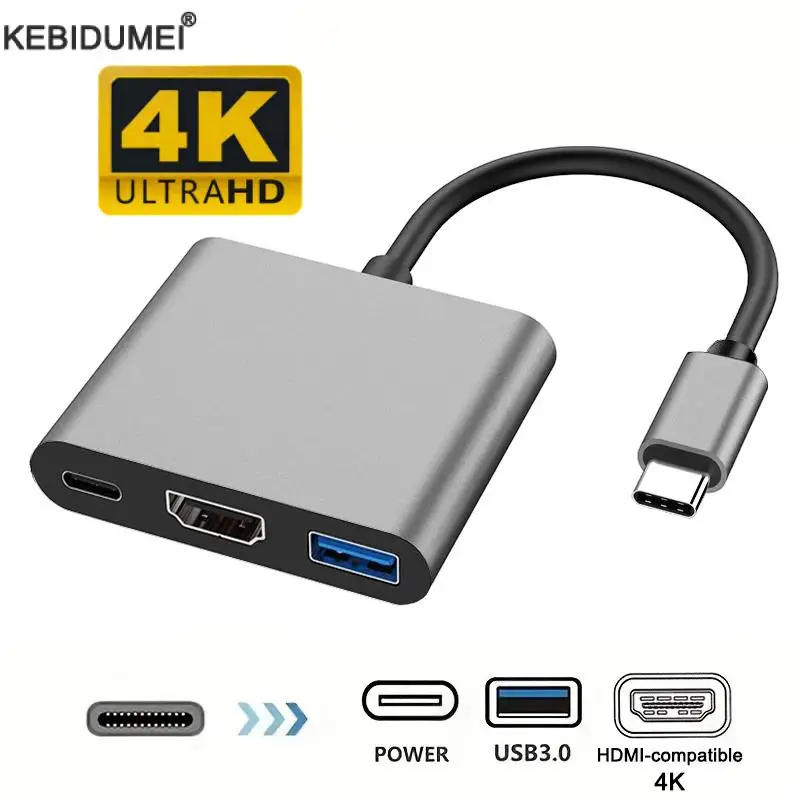 موزع USB-C 3 في 1 HDMI 3.0 ماك بوك سامسونج