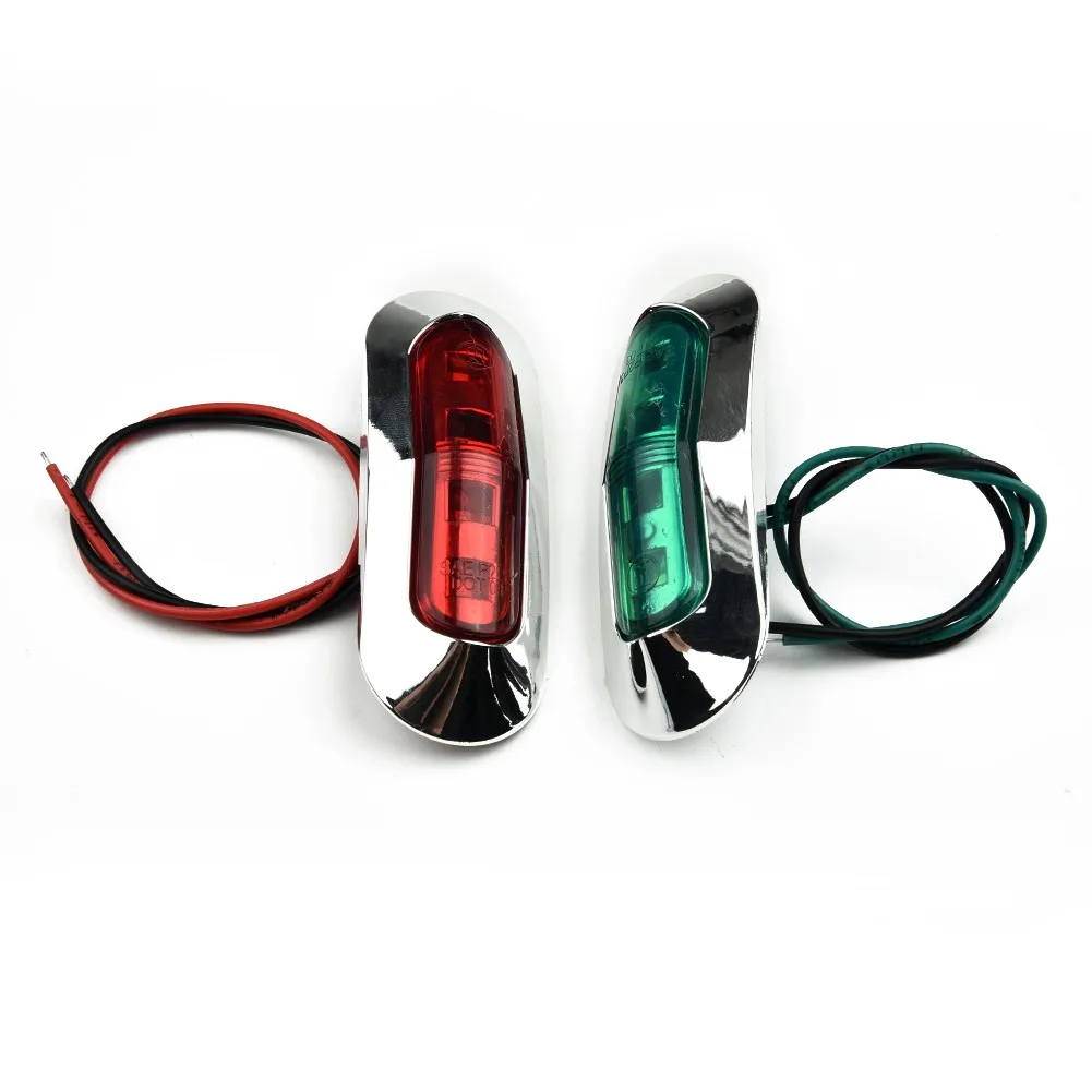 2x Red Green LED Boat Navigation Light Deck Waterproof Bow Pontoon Lights 12-24V Marine Yacht Warning Light Signal Lamp