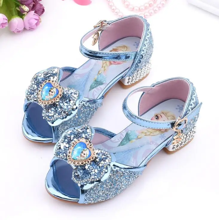 Sandales Disney pour filles, chaussures de princesse Elsa la reine