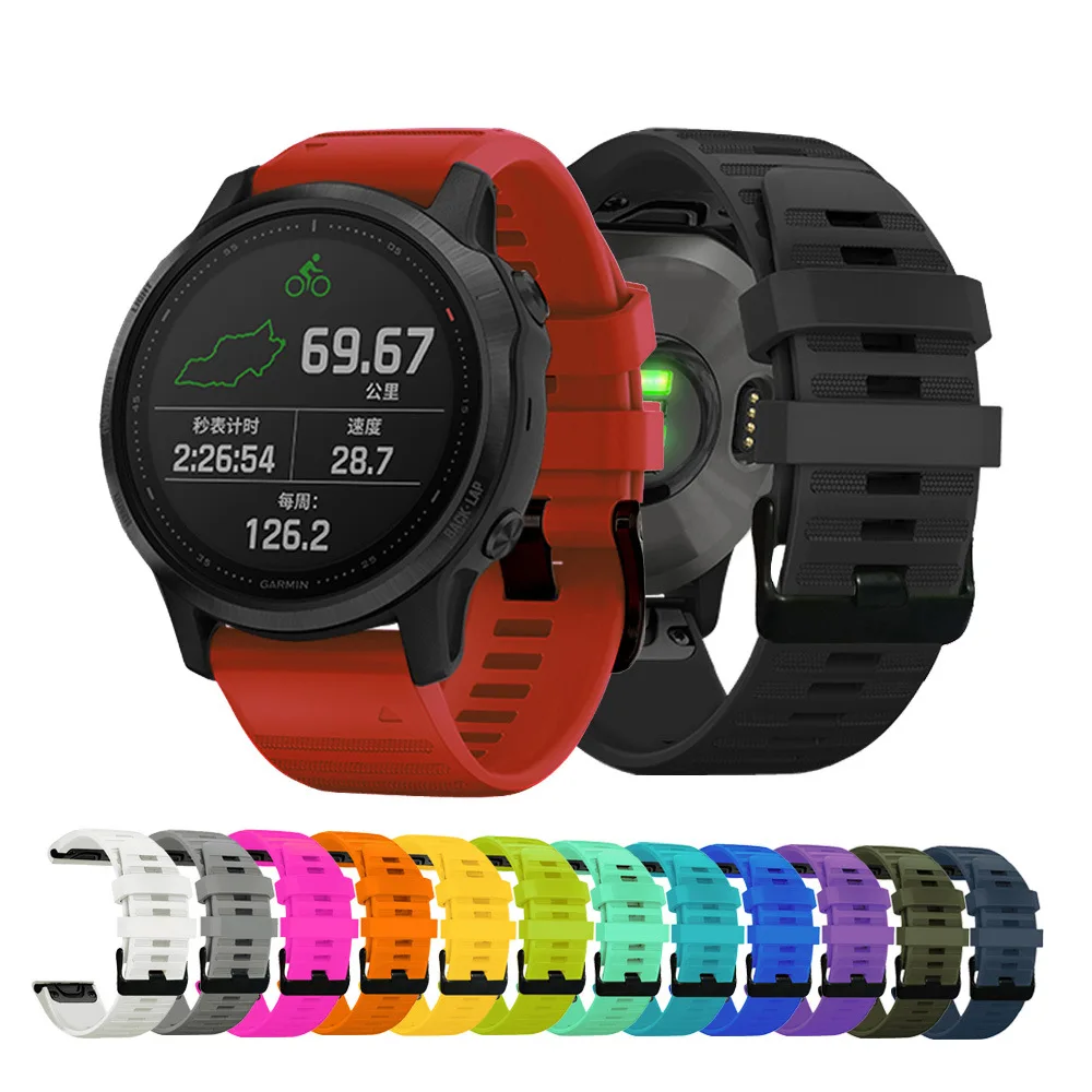 

Ремешок силиконовый для наручных часов Garmin Fenix 6 6X Pro 5X 5 Plus 3HR Fenix 7X 7 Forerunner 935 945