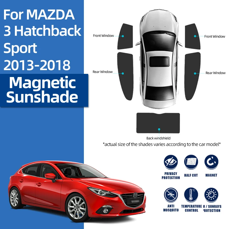 

Для Mazda 3 Hatchback BN Mk3 2014-2018 задняя сторона автомобиля, солнцезащитный козырек на детское окно, сетчатая шторка на лобовое стекло, солнцезащитный козырек, козырек