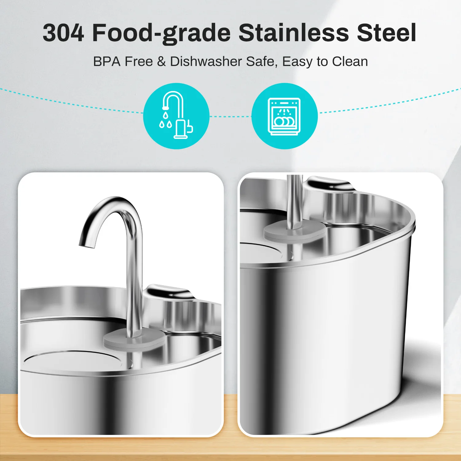 Stainless Steel Pet Water Fountain 4