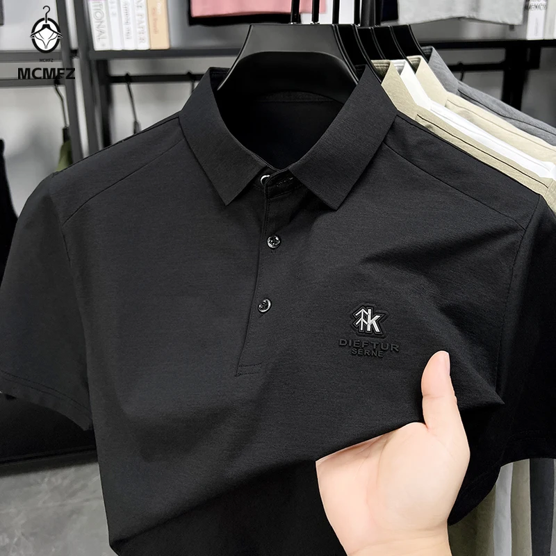 Polo a Maniche Lunghe da Uomo con Pannello in Rete Traspirante, Top Casual per Ufficio e Lavoro, Vestibilità Slim con Colletto a Bottoni