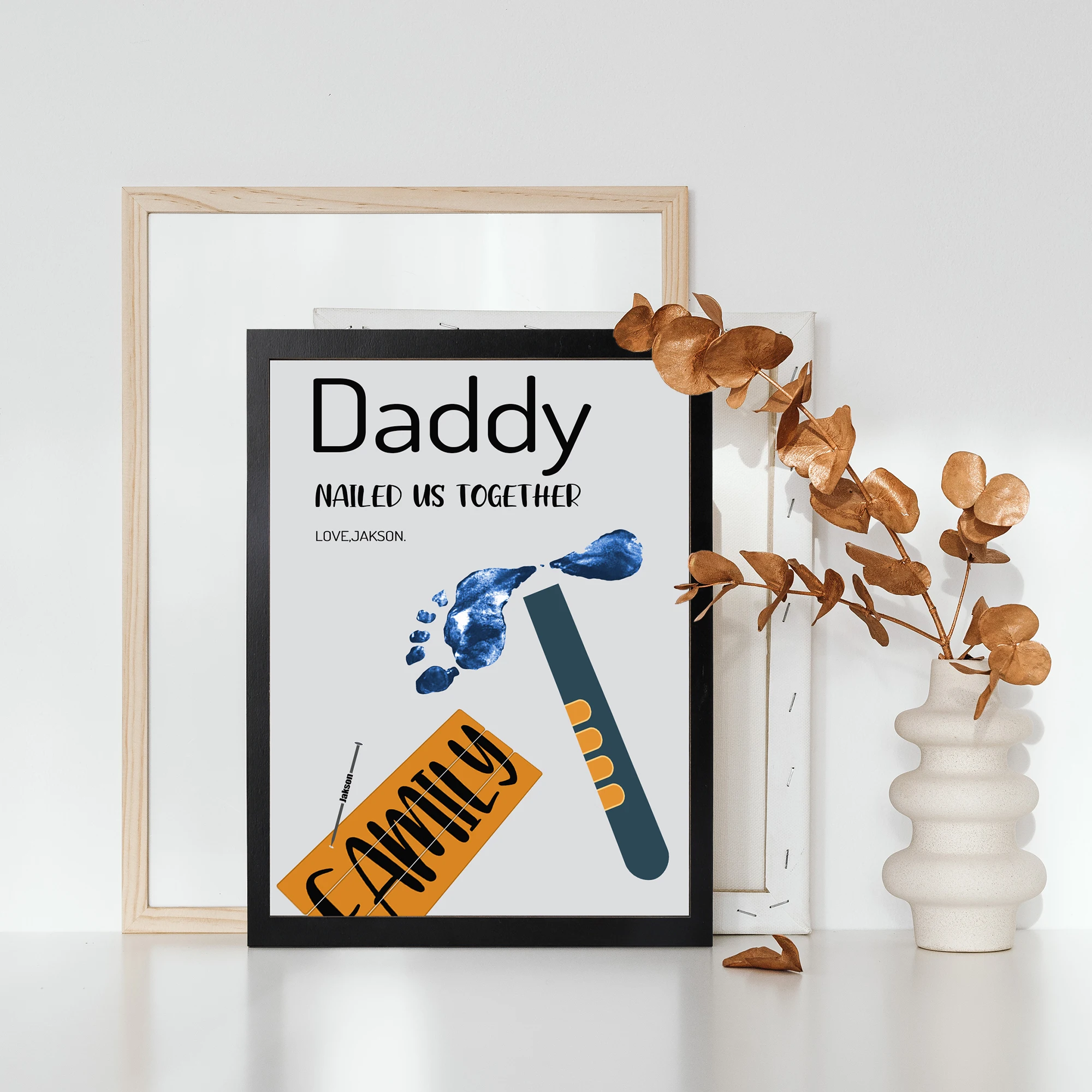 

DIY Handprint Sign Custom Best Dad Ever Hands Down Sign , Gift from Kids for Her Father's Day, Mother's Day, Grandparent