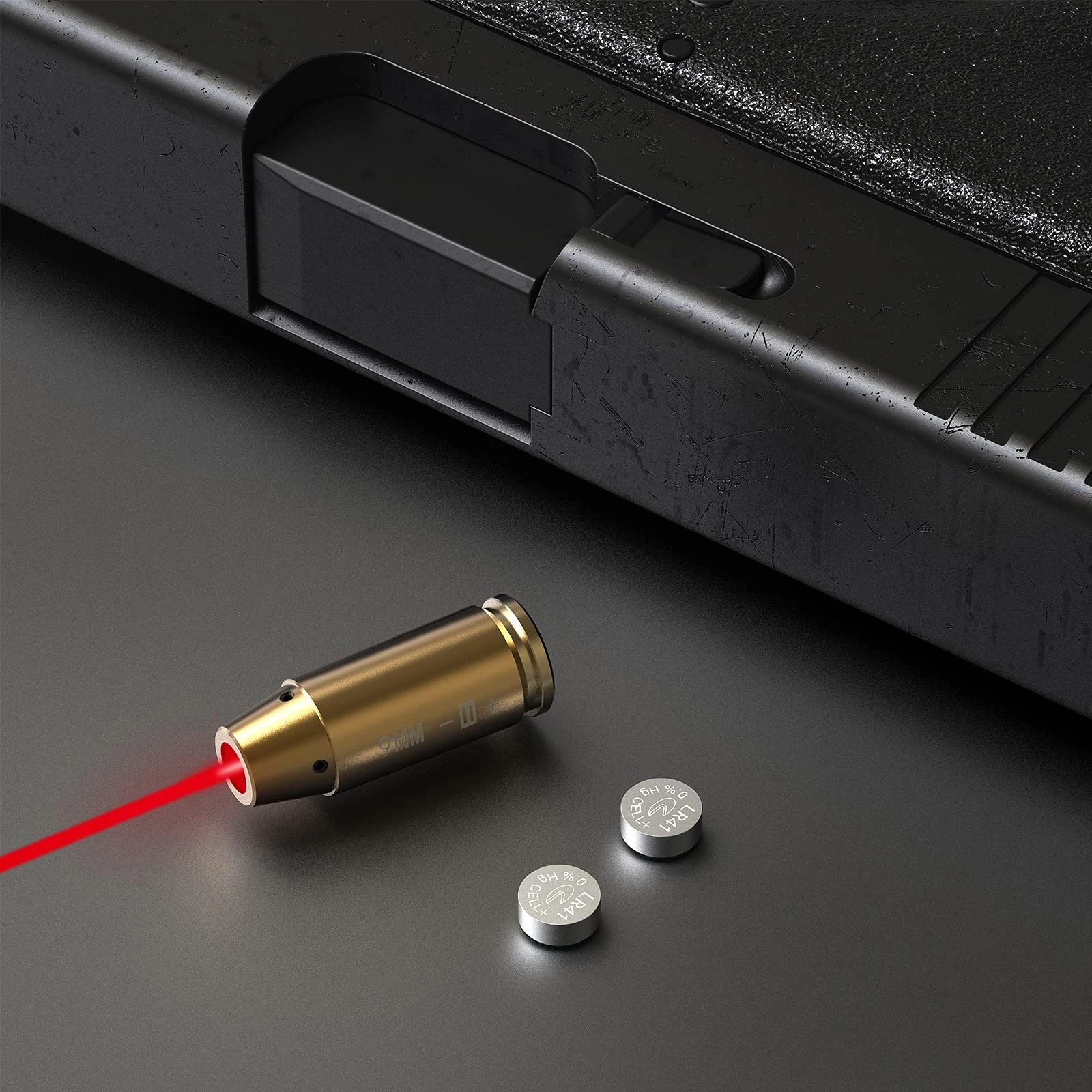Bore Sight 9mm Red Laser Zeroing Boresighter With 3 Sets of Extra Batteries