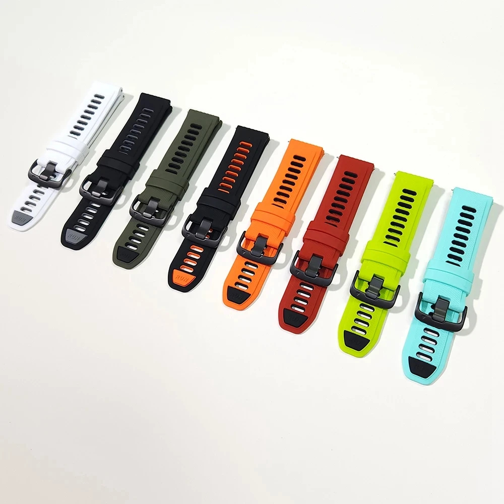 Two-Tone Silicone Watch Strap - 22mm Smartwatch Bracelet Band