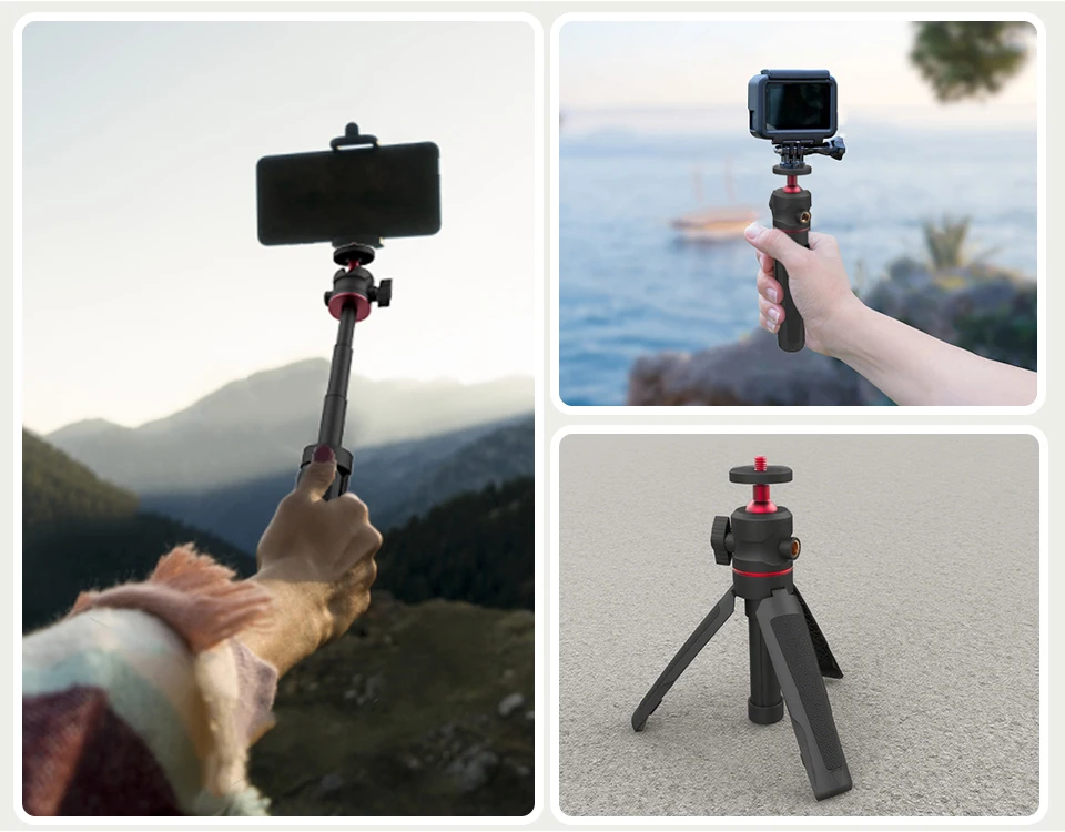 Foldable Tripod With Cold Hot Shoe 1/4'' Ball Head Mini Table Holder Bracket For