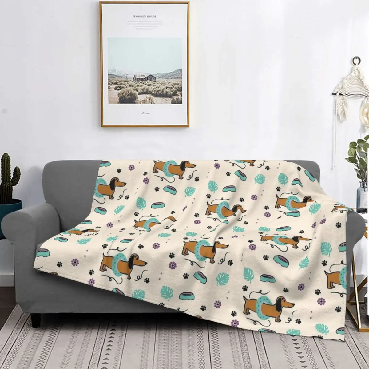 

Dachshund Summer Dog Lover Blanket Fleece Spring/Autumn Cute Breathable Lightweight Thin Throw Blanket for Sofa Car Rug Piece