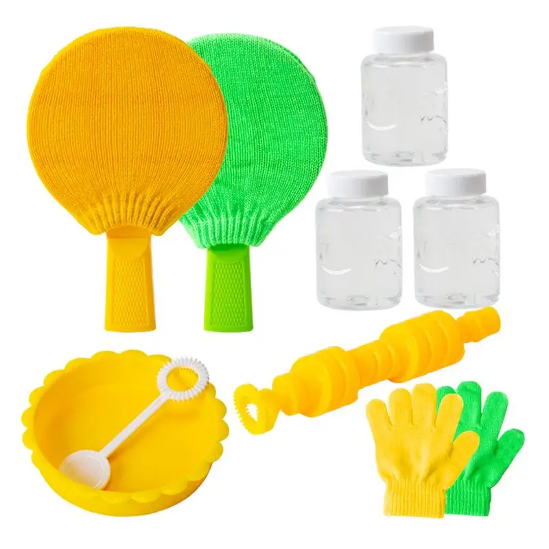 

Wearable Large Bubble Toys Relaxing Bubble Toy With Soft Knitted Mitten Bubble Blowing Products For Parks Kindergarten Nursery