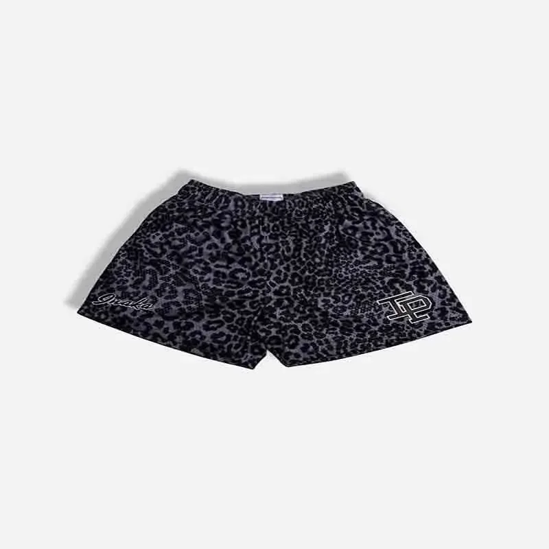 Men's Summer Mesh Basketball Shorts Quick Dry Breathable Fashion Leopard Print Sporty Quadrapartite Pants Skateboard Long Pants
