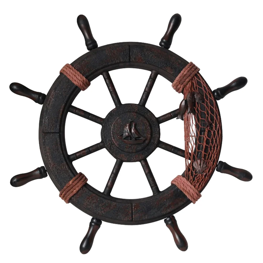 

Mediterranean Captain Rudder Wall Hanging Ornament Ship Rudder Wall Hanging Retro Home Furnishings Assorted Color