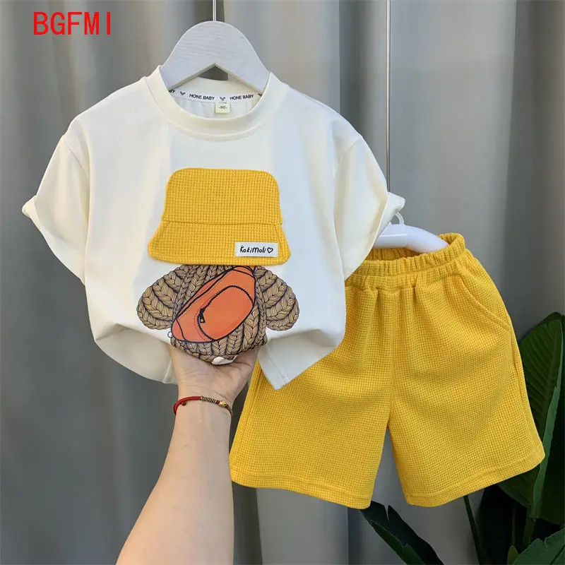 

Boutique Baby Boys Outfits 2024 Summer Fashion Short Sleeve Shirts + Shorts Two Piece Kids 2 3 4 5 6 7 8 9 10 Years Old Outfits