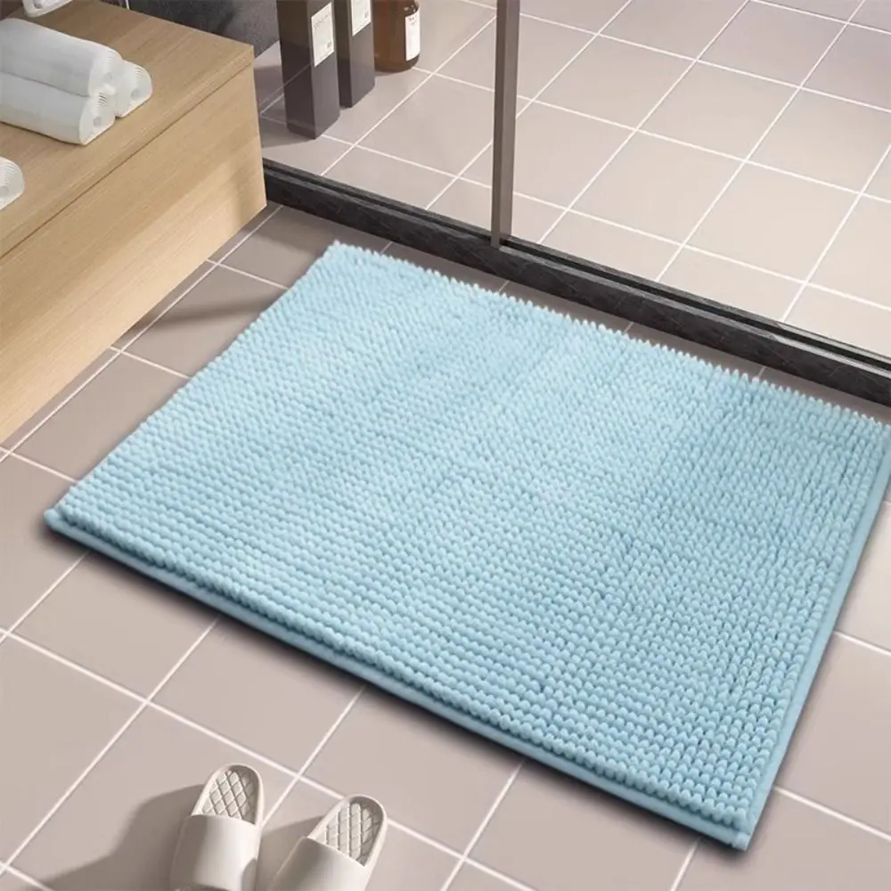 Feet Mat Absorbent Chenille Bathroom Mat Non-slip Washable Bath Rug Rectangular Thickened Doormat Living Room