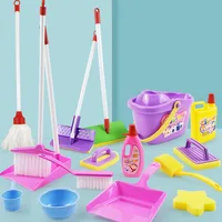 Children's Simulated Life Cleaning Toy Kids Pretend Play Cleaning Set Broom Cleaning Set with Duster Cleaning Brush Scraper Tool 1