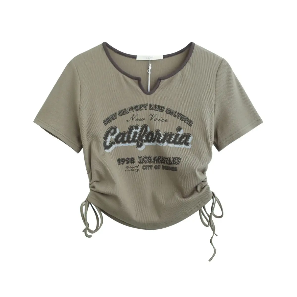 [TMAKER] SILVER JELLY LETTERING CROP T-SHIRTS★韓國 Vintage Letter Print Short Sleeve T-shirts Crop Top Women