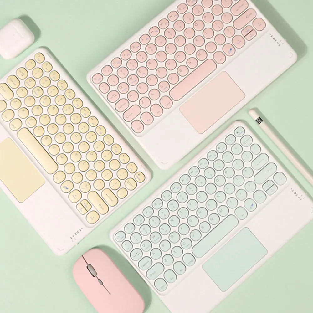 Wireless Bluetooth Keyboard With Touchpad Russian Spanish Portuguese