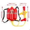 Fireman Role Play Pool Toys Fire Extinguisher Watergun Large Capacity Water Gun Fire Backpack Water Gun Firefighter Toy 6