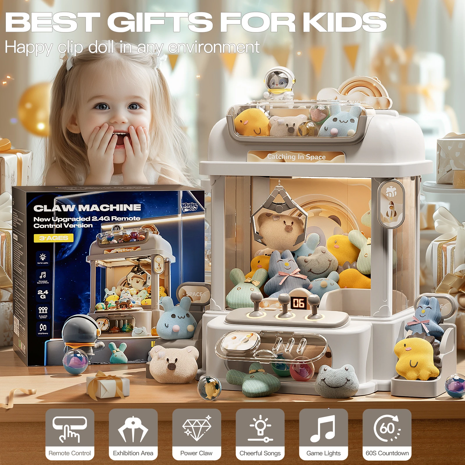 Remote control claw machine clip doll game machine doll toy