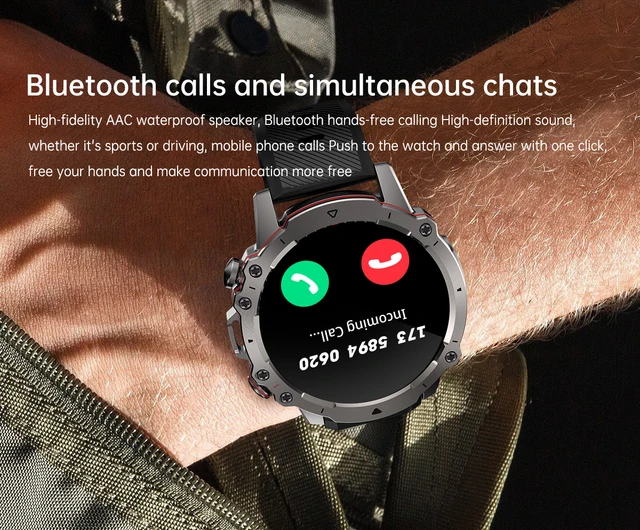 Smart Watch Falcon Blood Oxygen Waterproof Rugged SmartWatch Men Fitness Tracker 110+ Sports Modes for Android IOS Phone 2023 4