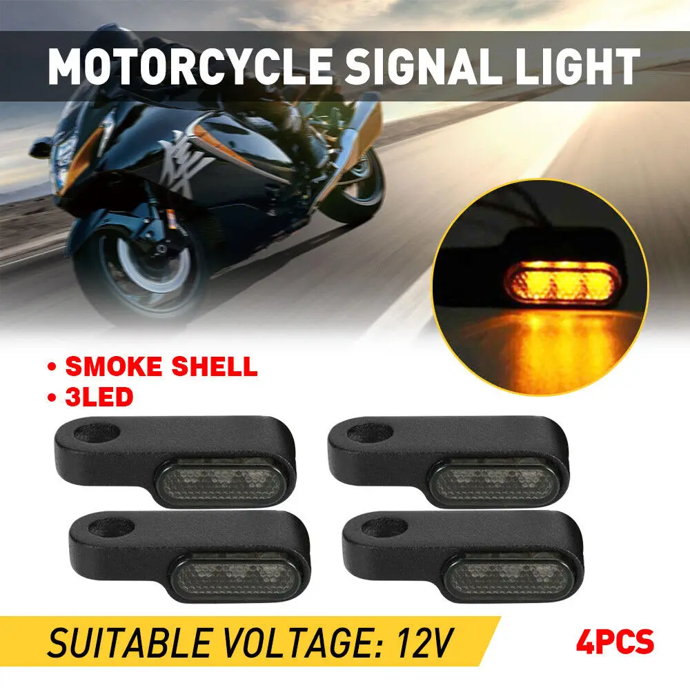 

High Quality Universal 4X Mini Motorcycle LED Turn Signals Blinker Light Indicator Amber Lamp