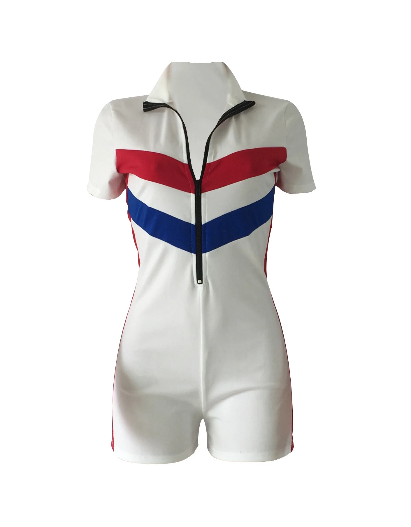 Spring And Summer Women'S Fashion And Leisure Sports Splicing Shorts Jumpsuit Comfortable Jogging Suit