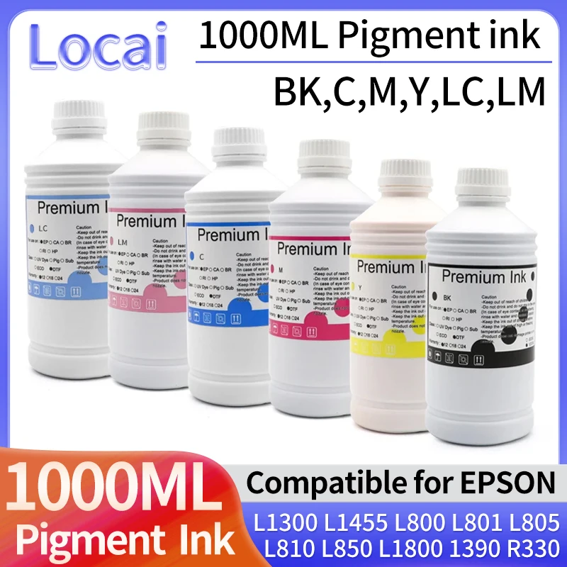 1000ML-Pigment-Ink-Compatible-For-EPSON-L1300-L1455-L800-L801-L805-L810 ...