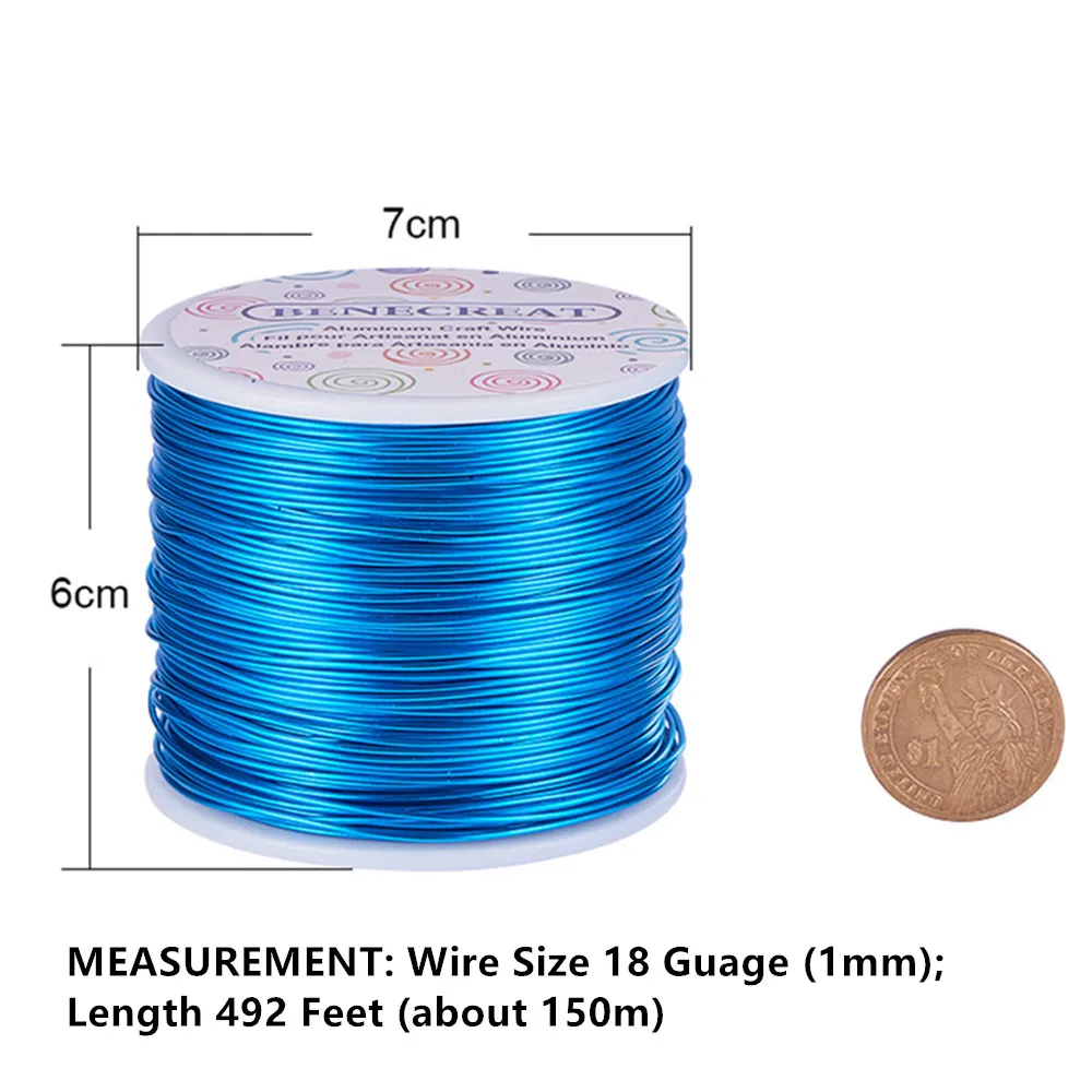 18 Gauge(1mm) Aluminum Wire 492 FT(150m) Anodized Jewelry Craft Making Beading Floral Colored Aluminum Craft Wire 25 Colors