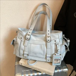 Large Capacity Trendy Tote Bag - Sweet - and - Cool Fashionable Versatile Handbag (Blue)