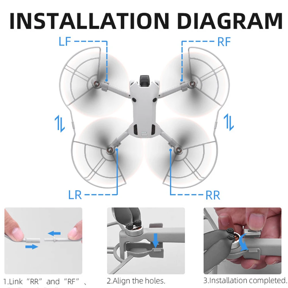 Quick-Release Propeller Guards Removable Propellers Protector Ring Lightweight Drone Accessory for DJI Mini 4 Pro