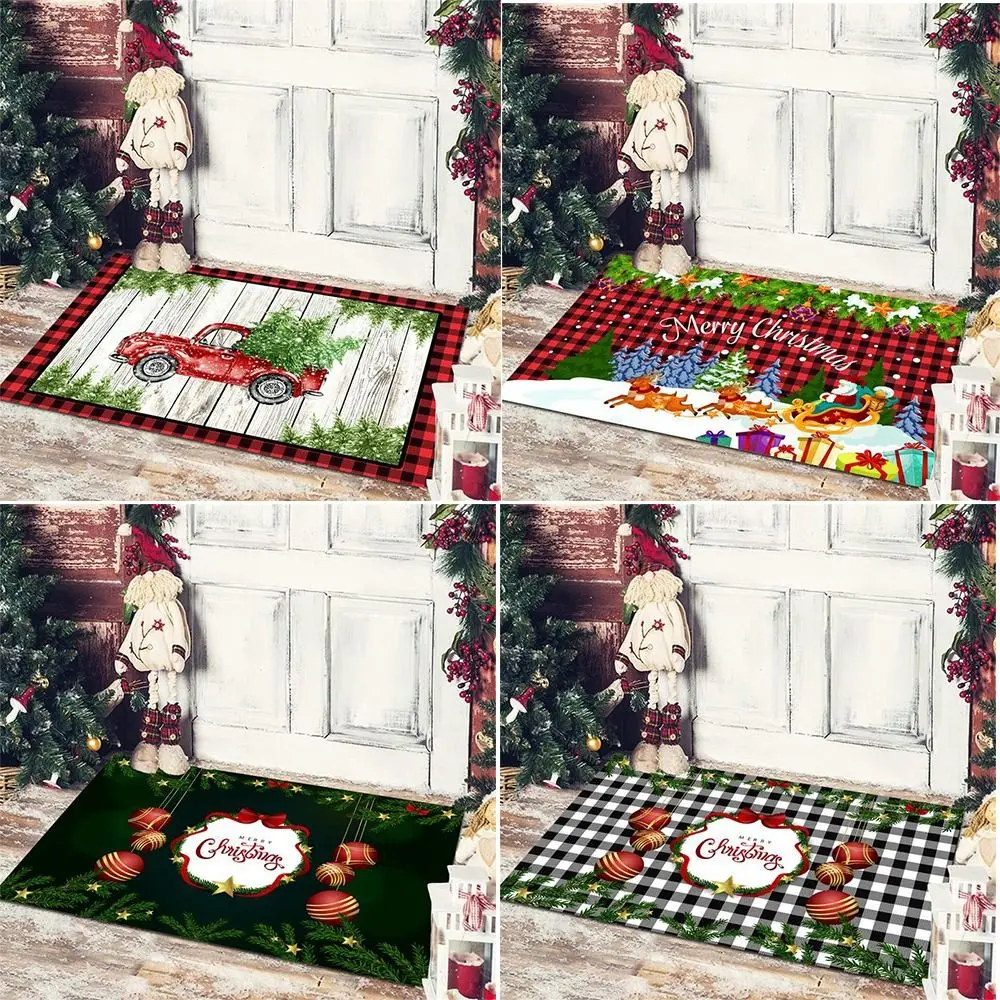 Christmas Floor Mat Entrance Doormat Bedroom Bath Toilet Anti Slip Carpet Merry Christmas Decoration for Home New Year Gift