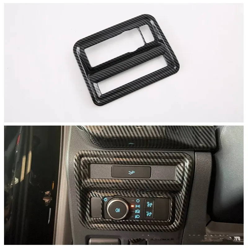 

Наклейка на панель переключателя автомобильной фары из АБС-углеродного волокна для Ford F150 2022