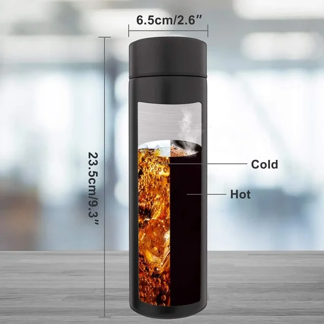 Coffee Cup, Teapot, Smart Sports Bottle with LED Temperature Display, 17 Oz Insulated Stainless Steel Water Bottle 2
