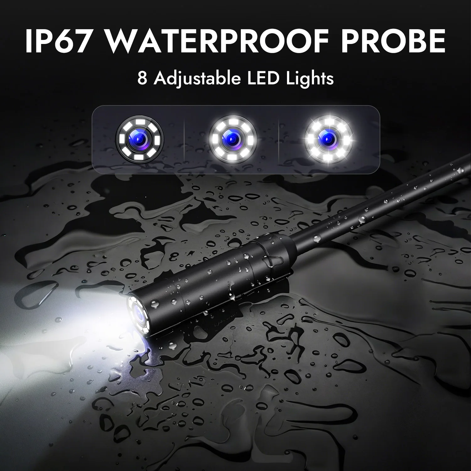 4.3inch Endoscope Camera with Light Inspection Borescope Camera with 1080P with