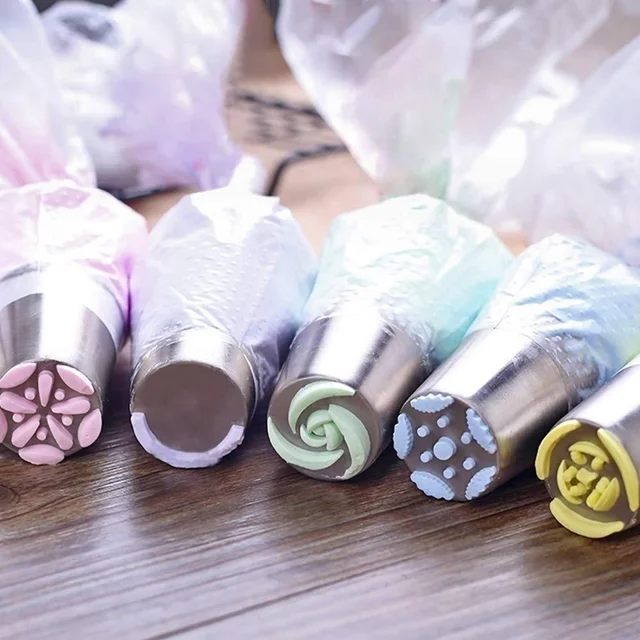 27PCS Cake Decorating Mouth Kit Stainless Steel Cake Cream Icing Piping Nozzles Pastry Bags Cupcake Decorating Baking Tools 2