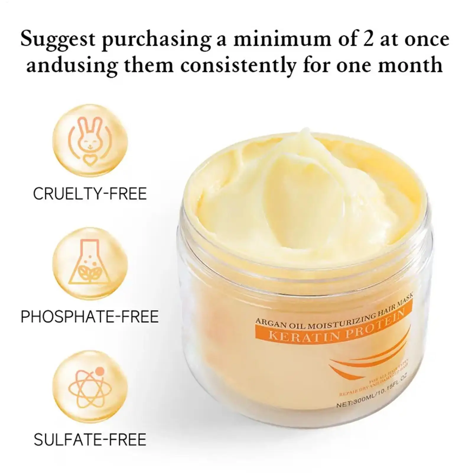 Maschera per Capelli per Condizionamento Profondo 300ml, Riparazione Idratante Nutriente per Doppie Punte e Rotture, Trattamento Idratante per Uso Domestico - immagine 3