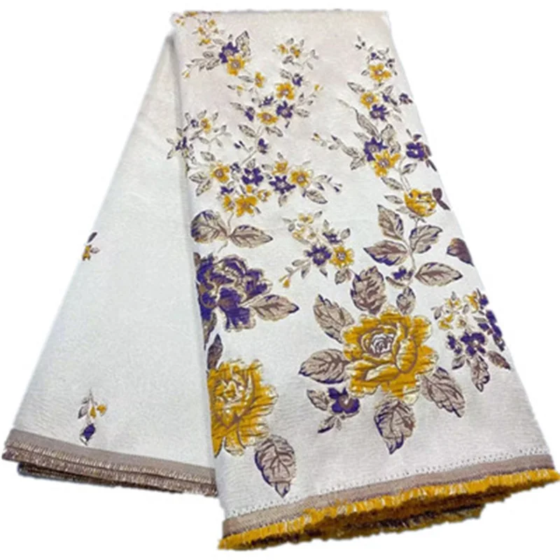 

High Quality African Lace Fabric French Nigerian Milk Silk Embroidered Tulle Lace Fabric With Women Wedding Party Dress F37106