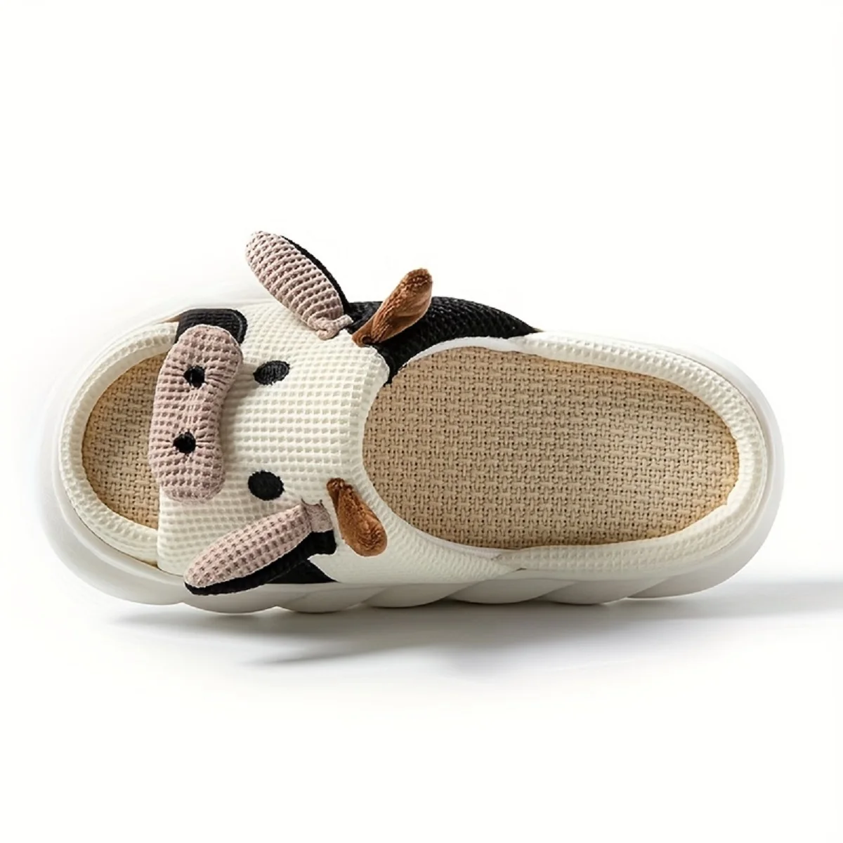 Women's Kawaii Cartoon Cow House Slippers Casual Slip On Platform Slipper Comfortable Indoor Shoes