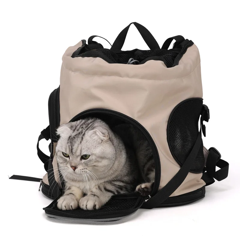 Solid Color Large Capacity Lightweight Cat Bag Outdoor Portable Pet Bag Outdoor Portable Pet Winter Warm Cat