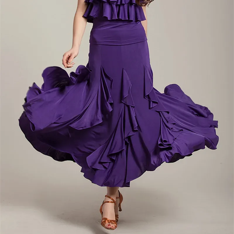 Flamenco Skirt Latin Salsa Ballroom Dance Dress For Women Spain Dancing Skirt