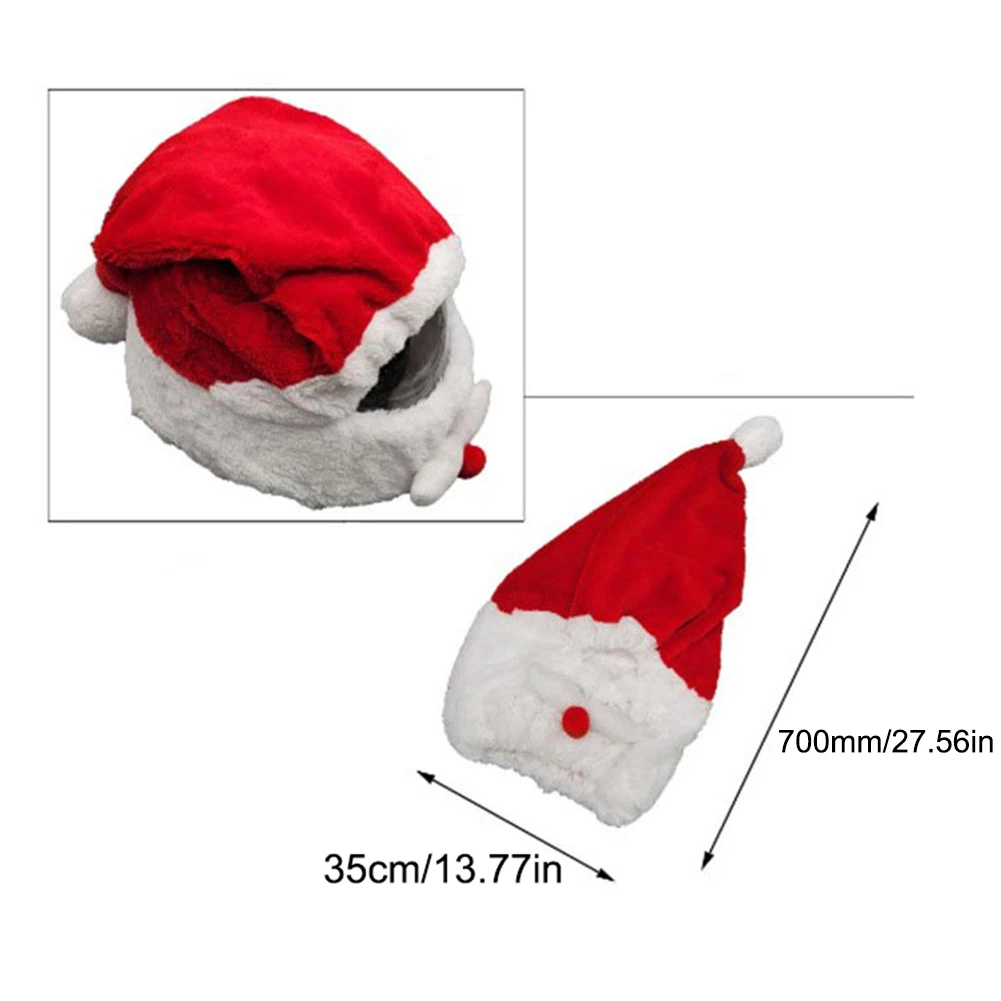 Funny Santa Cycling Helmet Christmas Motorcycle Helmet Cover Plush Christmas Hat Santa Claus Racing Cap Merry Decor christmas beanie hat