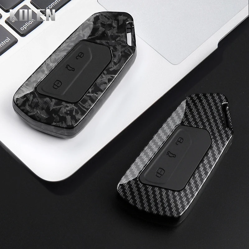 Premium ABS Carbon Fiber Car Key Case Cover for Smart Keyless Control