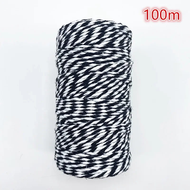 New 10yard-100m Two-color Cotton Thread Cotton Thread Home Decor Handmade Christmas Gift Craft DIY Packaging Material - 4