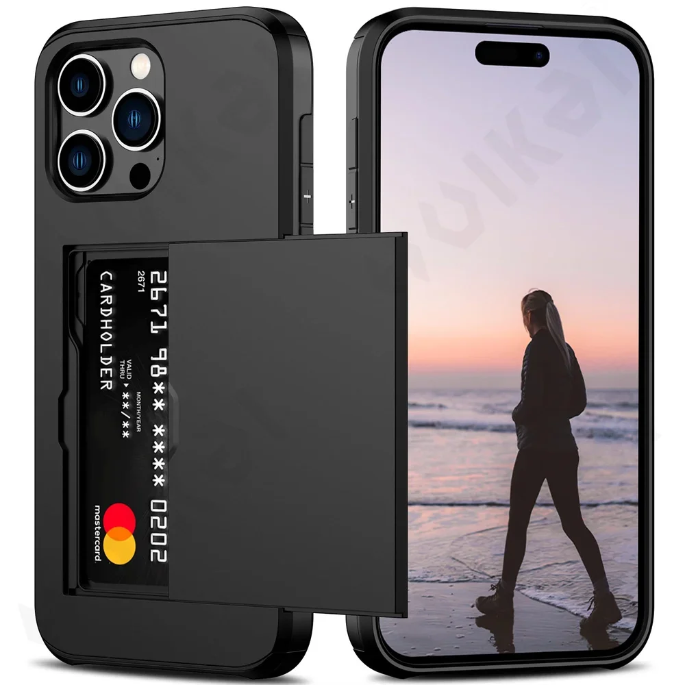 Custodia Per Iphone 15 14 13 12 11 Pro Max X Xr Xs 7 8 Plus 2023 Slim Dual Laye Custodia Protettiva Per Slot Per Schede Nascoste Per Impieghi Gravosi