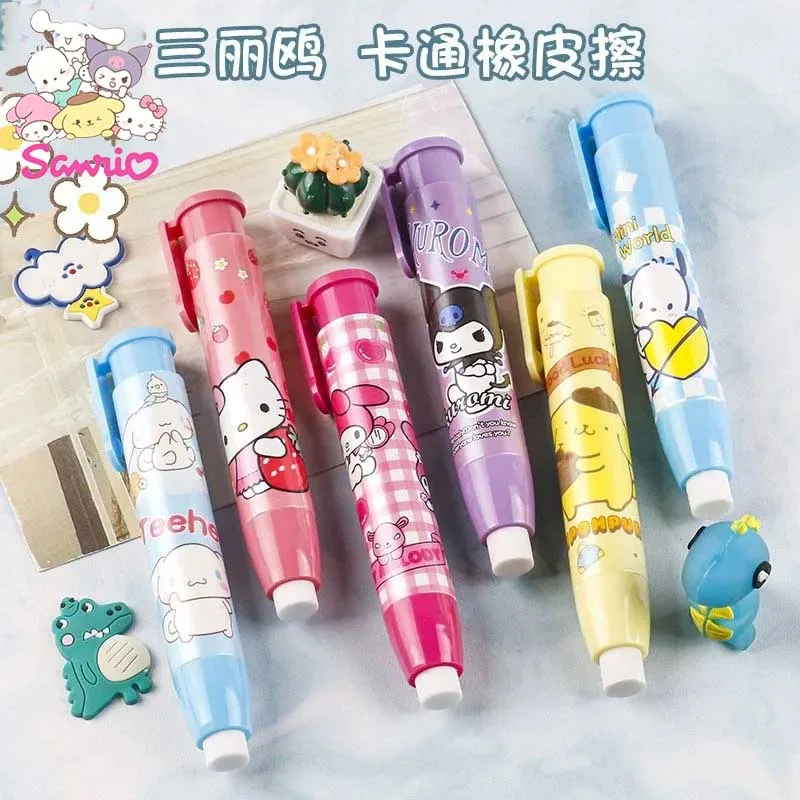 

Новинка Sanrio ластик для пресса 12/24 шт. милые канцелярские товары для студентов милый автоматический ластик для чистки резиновый подарок для детей на день рождения Оптовая продажа