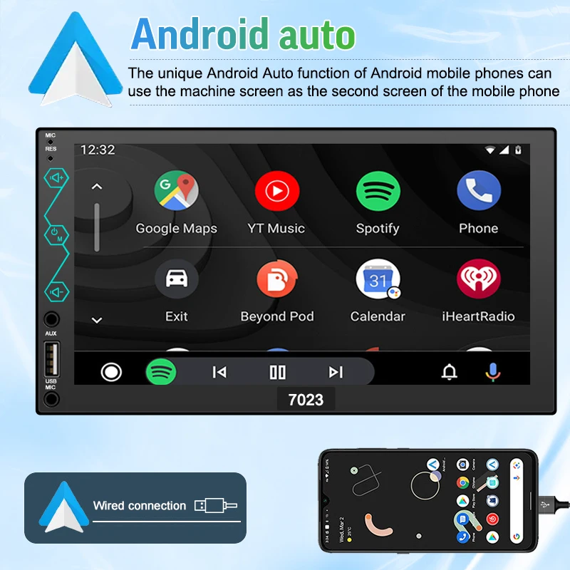 2 Din 7 Inch Car Radio CarPlay And Android Auto Car Stereo Bluetooth HD Touch Screen Support Rear Camera For Universal Car